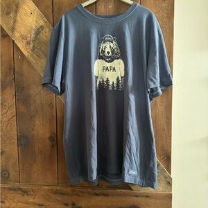 NEW Life Is Good Blue Short Sleeve Tee with Graphic Design